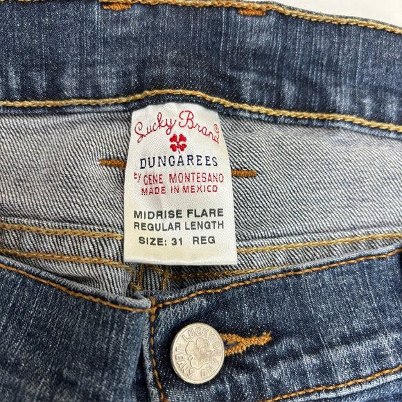 Lucky Brand Mid Rise Flare Women's size 31 Dark Wash Blue Denim Jeans - Picture 2 of 4